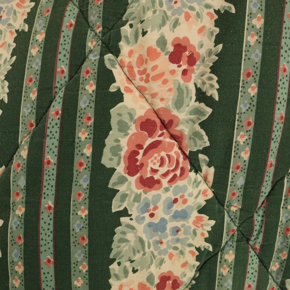 Upcycled Floral Green Quilted Women's Chore Coat Vintage L • XL - Picture 9 of 12